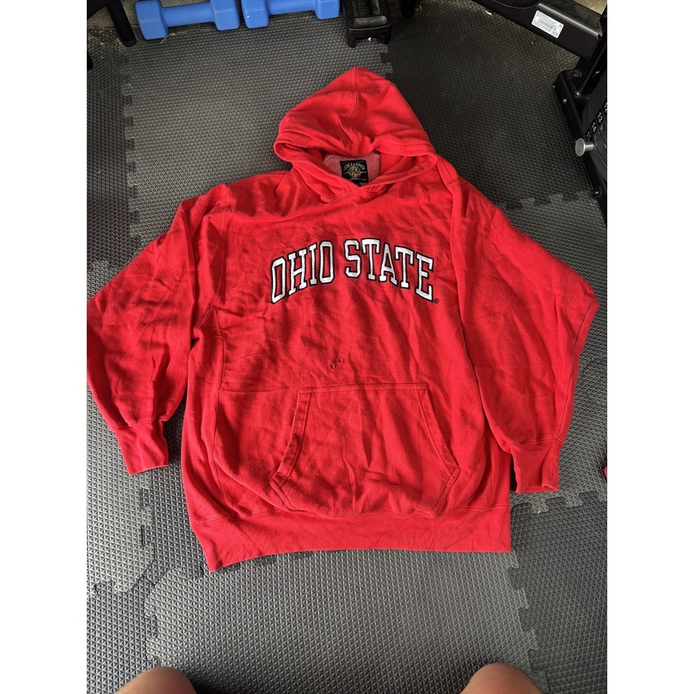 Steve & Barry's Ohio State Buckeyes Hoodie Sweatshirt Red XL Cotton Blend NCAA
